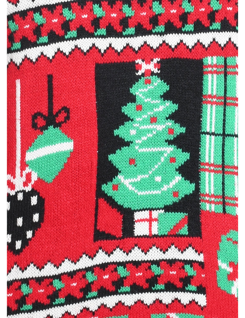 Festive Print Christmas Jumper - S