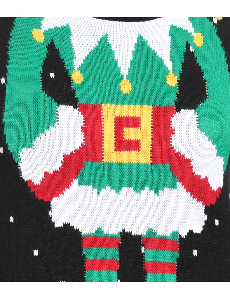 Festive Print Christmas Jumper - S