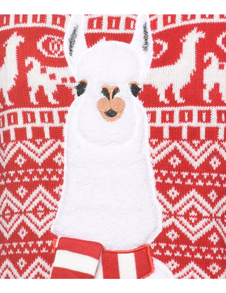 Festive Print Christmas Jumper - M