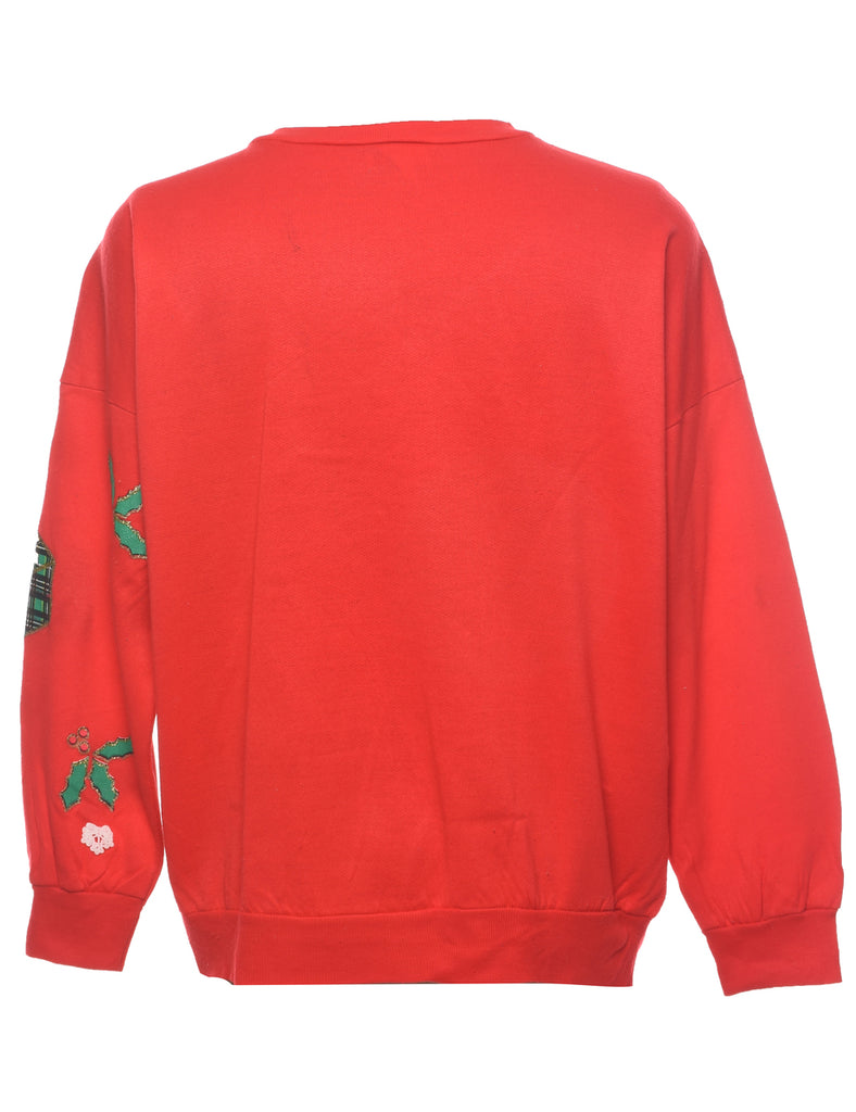 Festive Print Christmas Sweatshirt - L