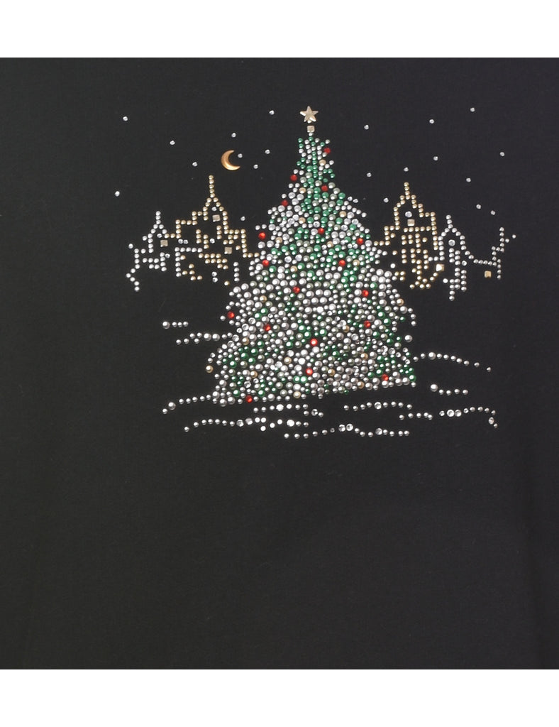 Festive Print Christmas Sweatshirt - S