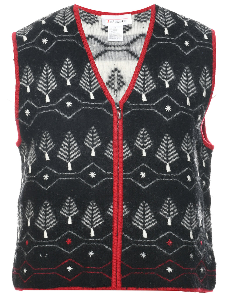 Festive Print Christmas Vest - M