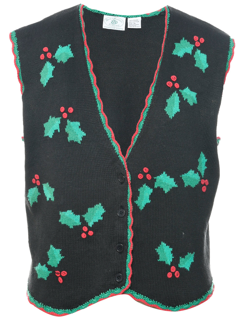 Festive Print Christmas Vest - XL