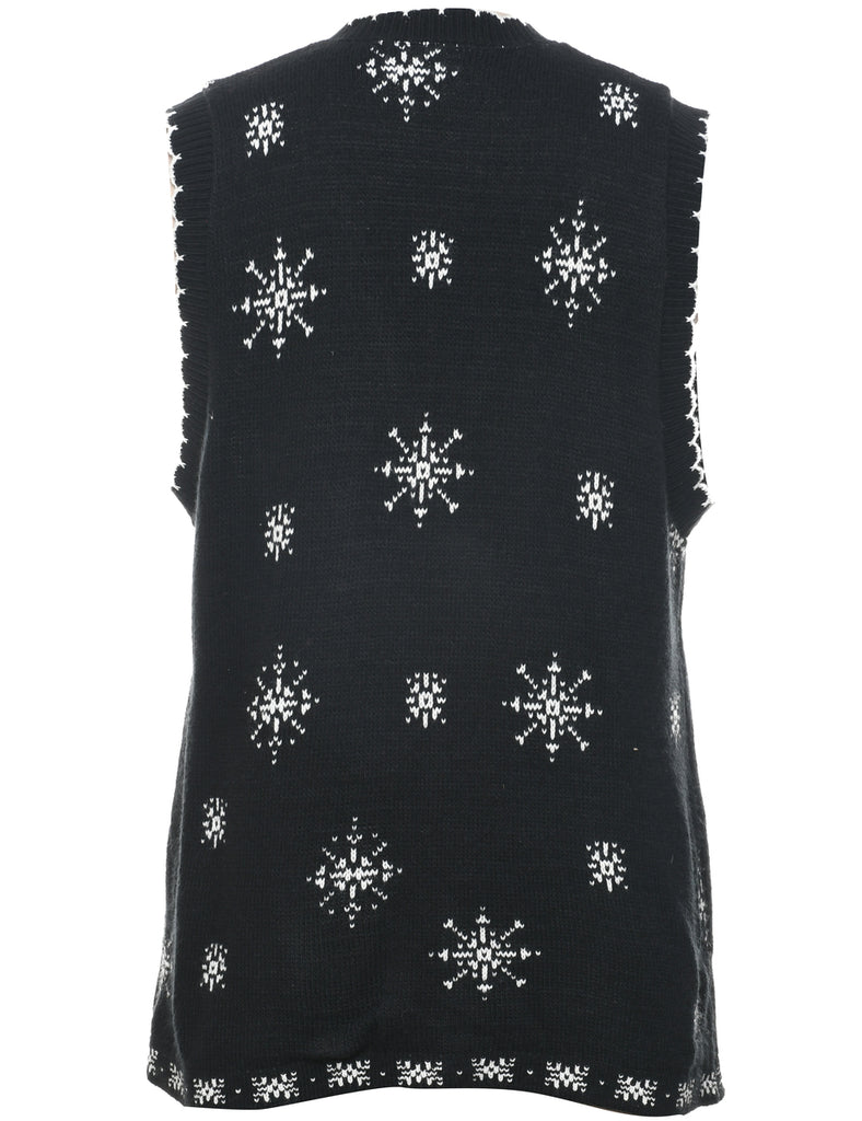 Festive Print Christmas Vest - S