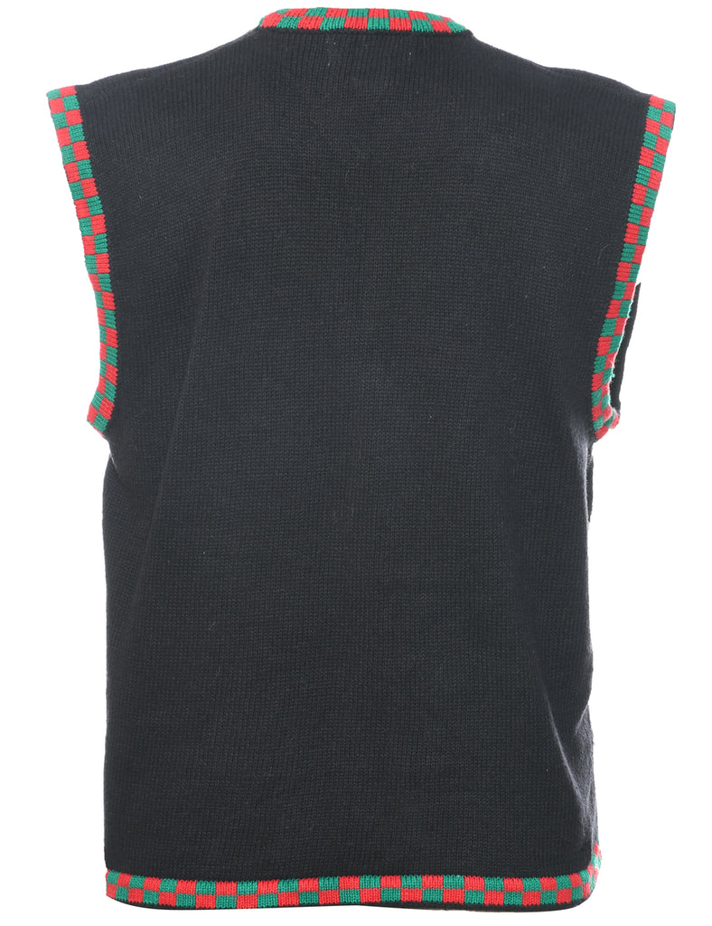 Festive Print Christmas Vest - L