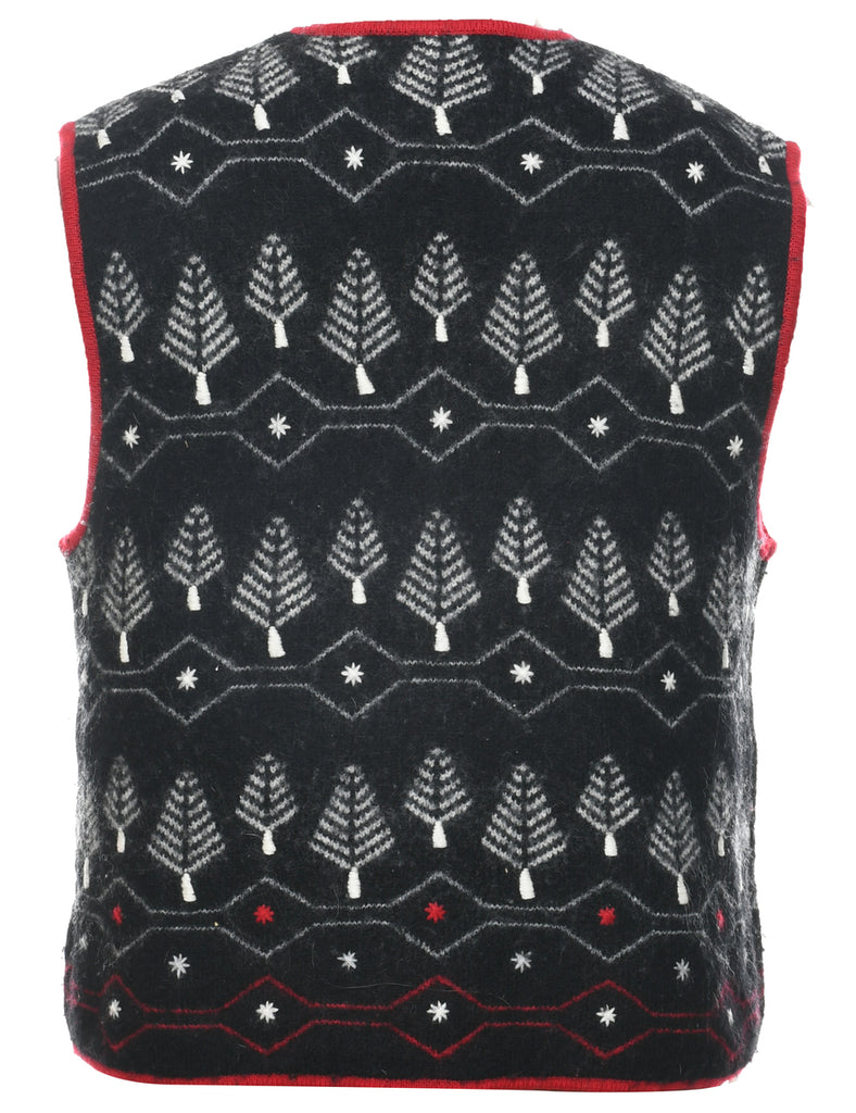 Festive Print Christmas Vest - M