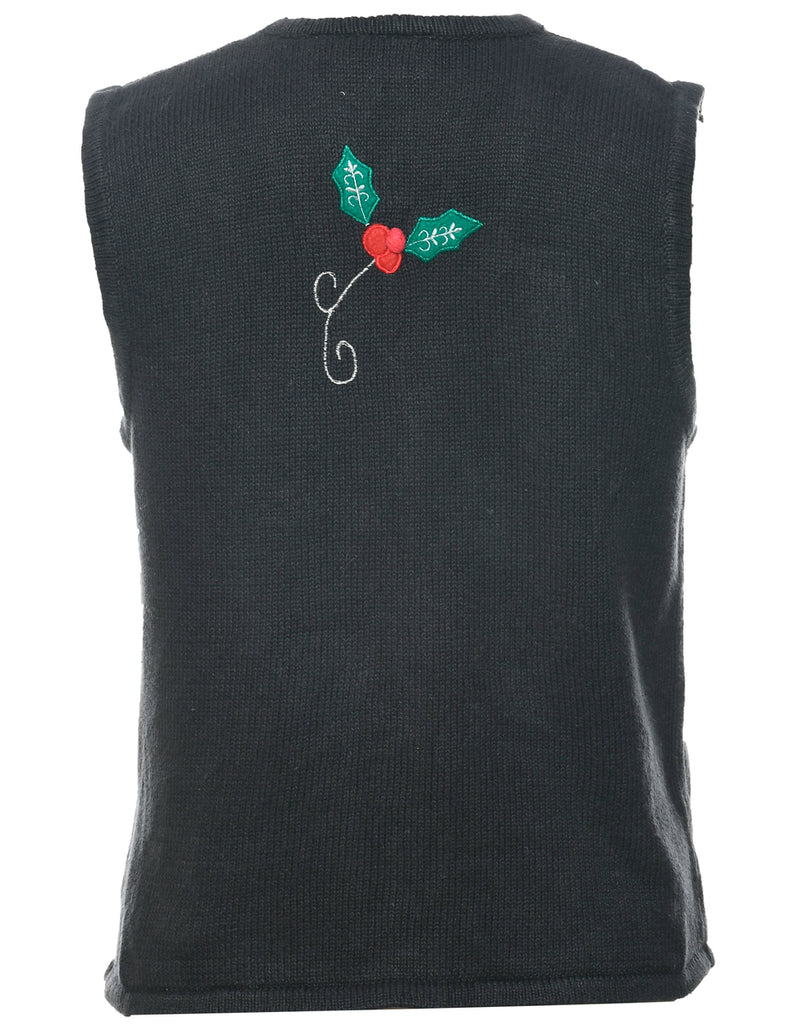 Festive Print Christmas Vest - M