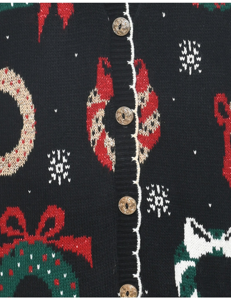 Festive Print Christmas Vest - S