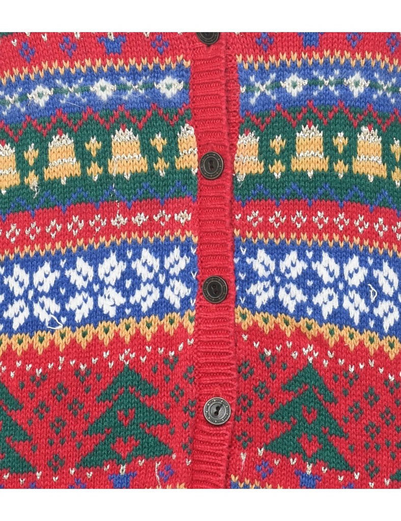 Festive Print Christmas Vest - M