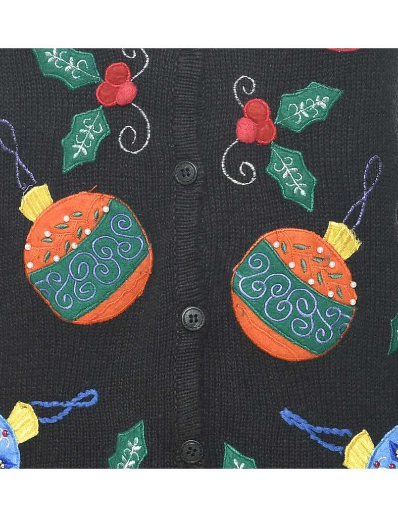 Festive Print Christmas Vest - M