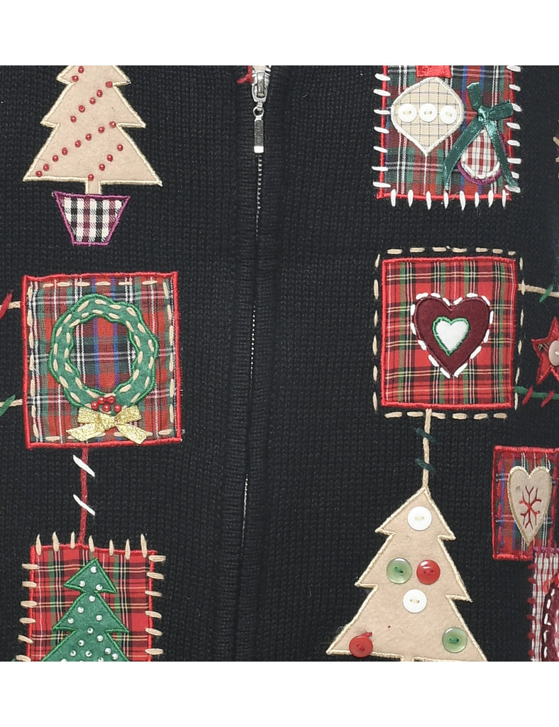 Festive Print Christmas Vest - XL