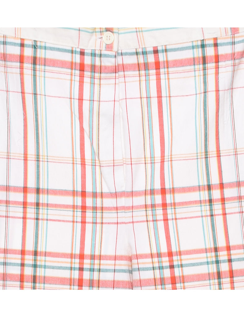 Flared Leg Checked Pattern Trousers - W26 L27