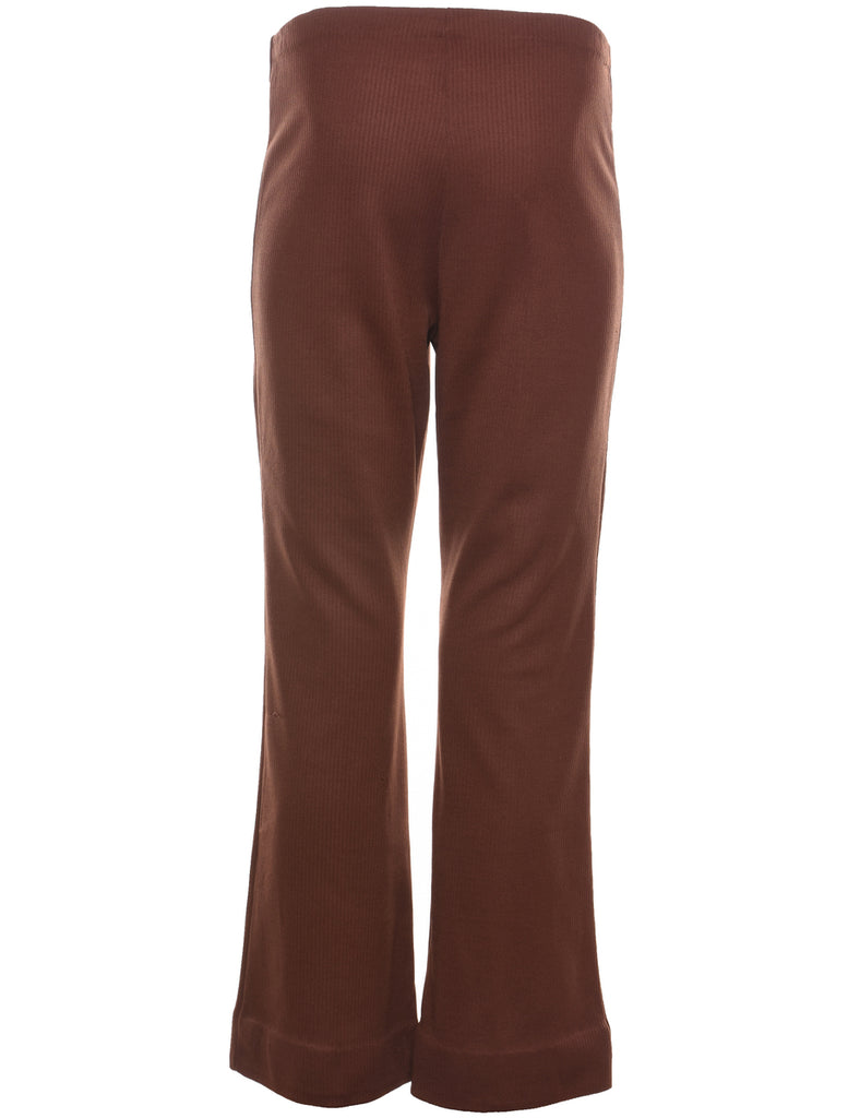 Flared Leg Dark Brown Trousers - W30 L30