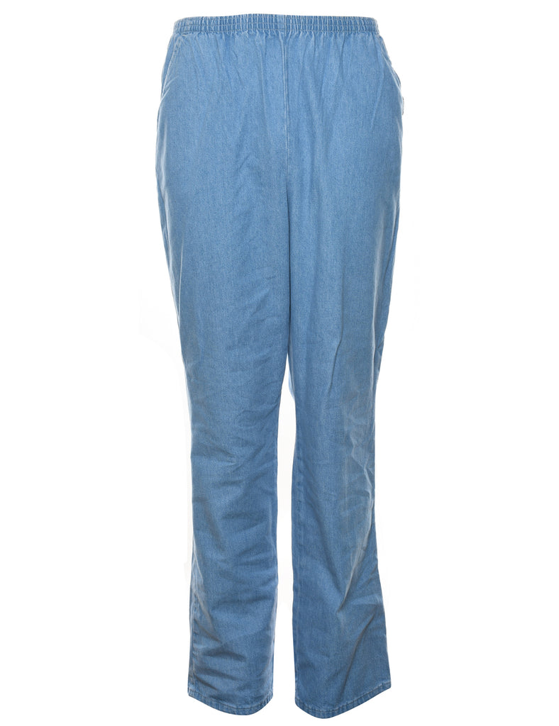 Flared Leg Light Wash Casual Denim Trousers - W26 L34