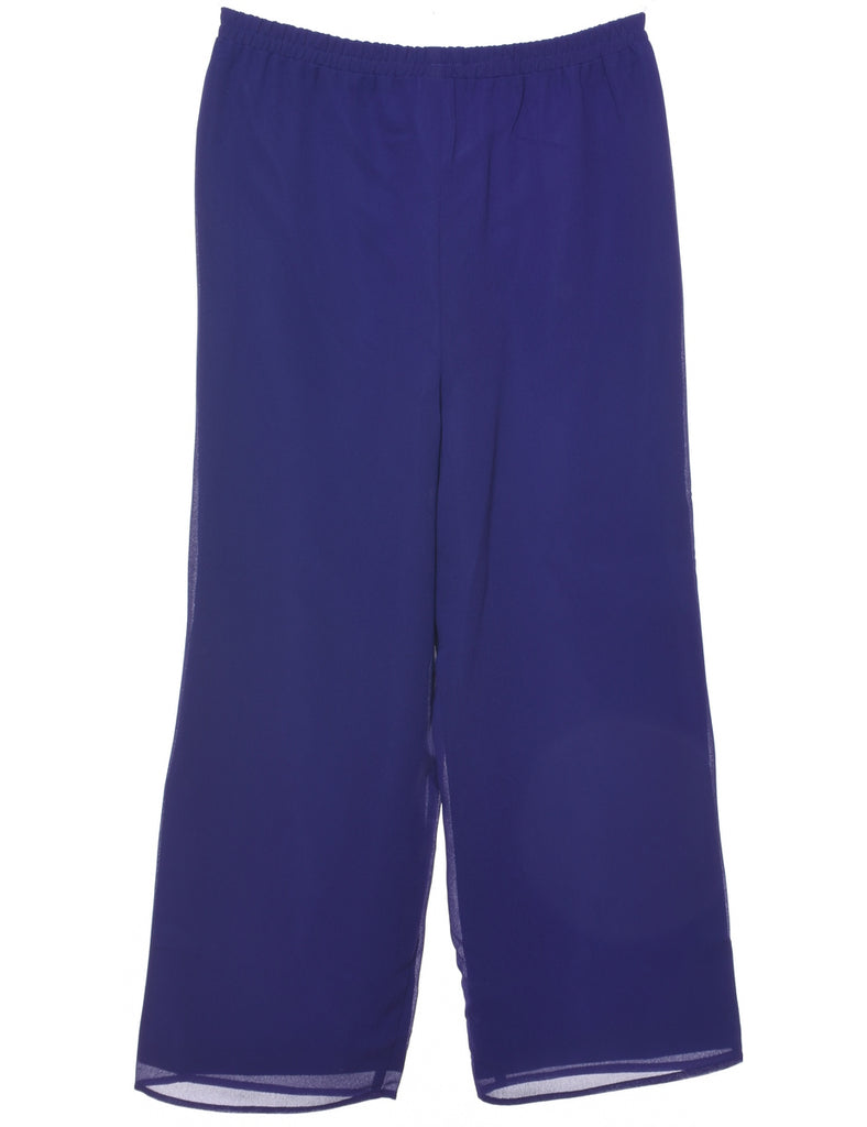 Flared Leg Purple Trousers - W28 L25