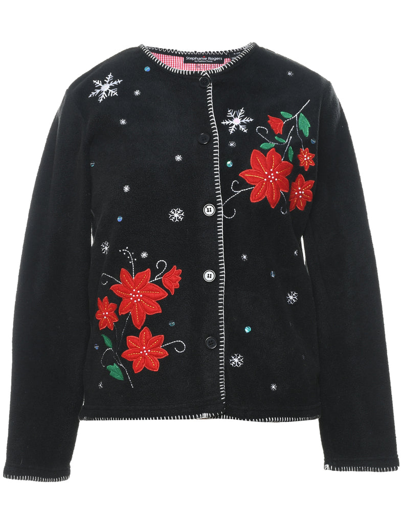 Floral Christmas Cardigan - S