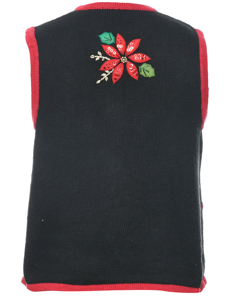 Floral Christmas Vest - M