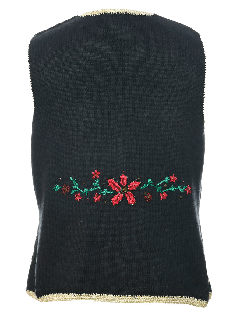 Floral Christmas Vest - M