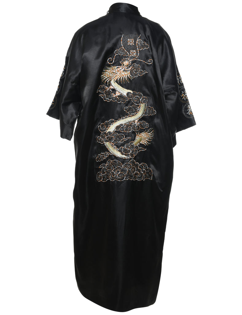 Floral Embroidered Full Length Kimono - L