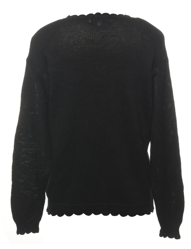 Floral Knit Embroidered Jumper - M