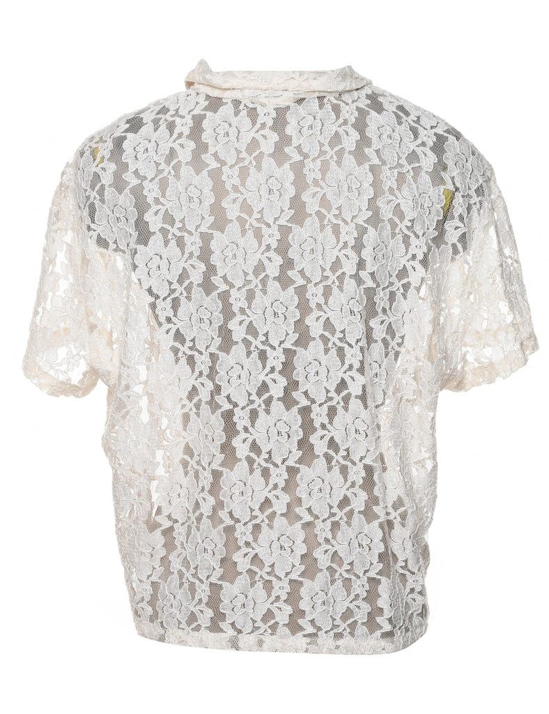 Floral Lace Shirt - L