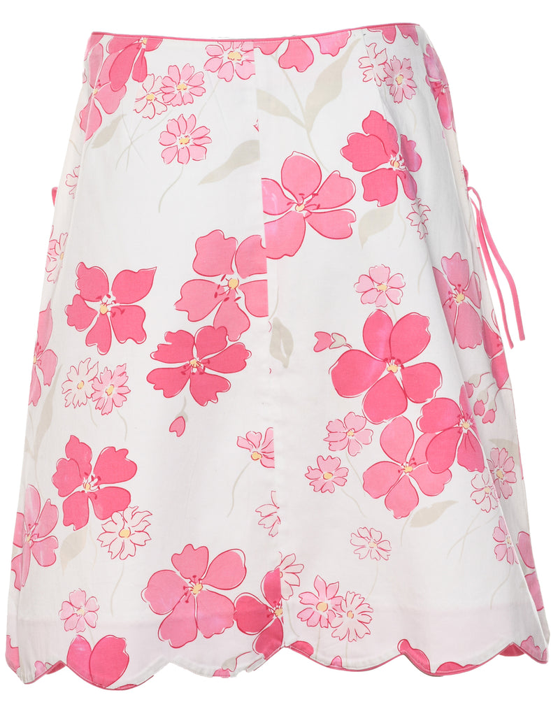 Floral Pattern A-line Skirt - M