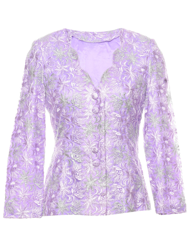 Floral Pattern Evening Jacket - S