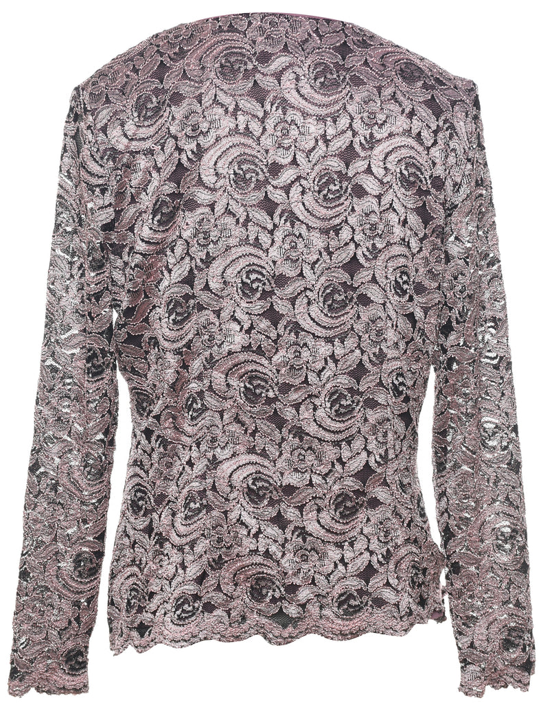 Floral Pattern Evening Jacket - M