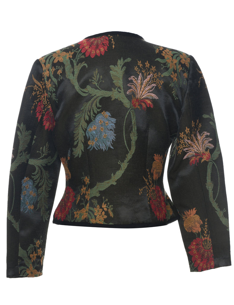 Floral Pattern Evening Jacket - M