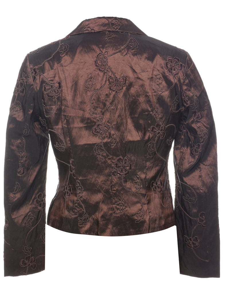 Floral Pattern Evening Jacket - M