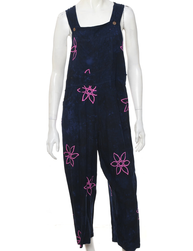 Floral Pattern Jumpsuit - L