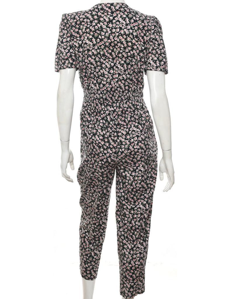 Floral Pattern Jumpsuit - L