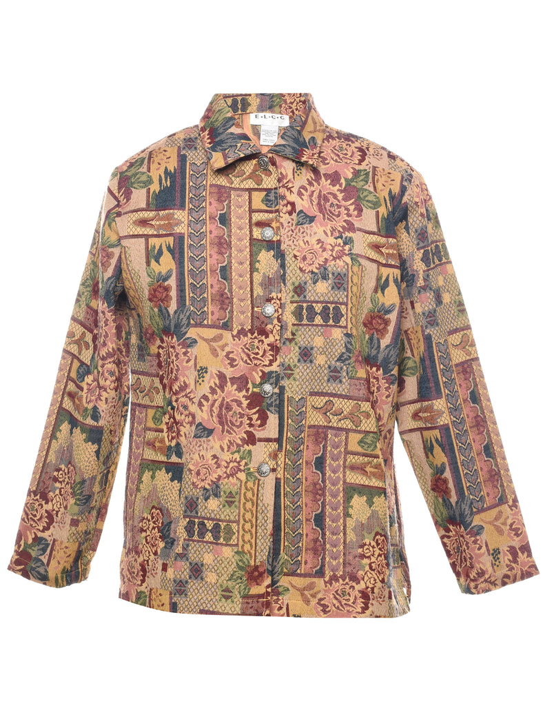 Floral Pattern Tapestry Jacket - S