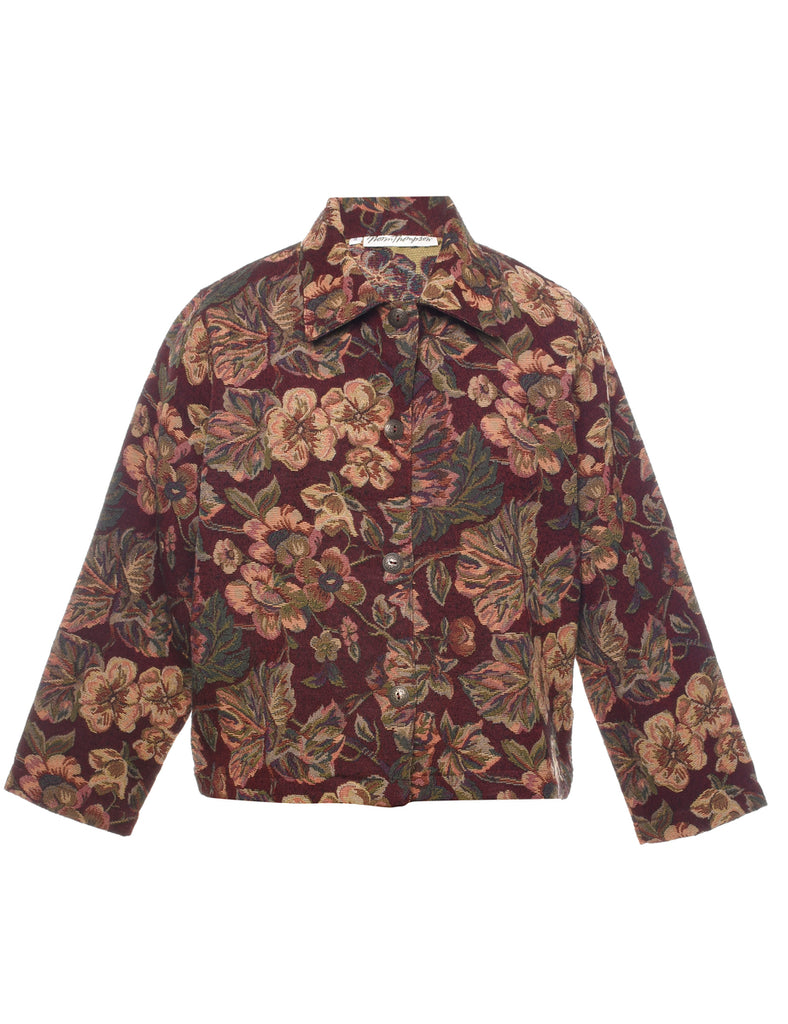 Floral Pattern Tapestry Jacket - S