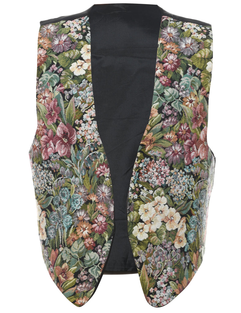 Floral Pattern Tapestry Waistcoat - M