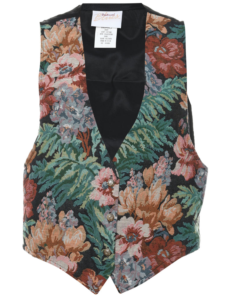 Floral Pattern Tapestry Waistcoat - L