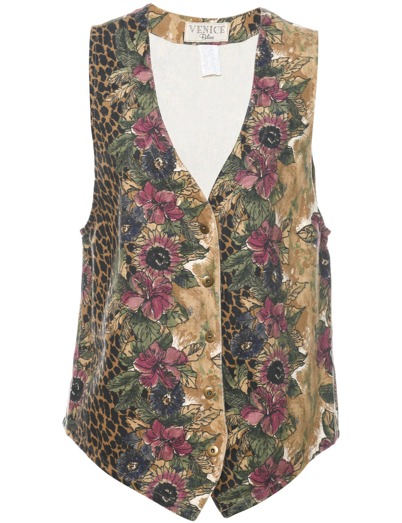 Floral Pattern Waistcoat - M