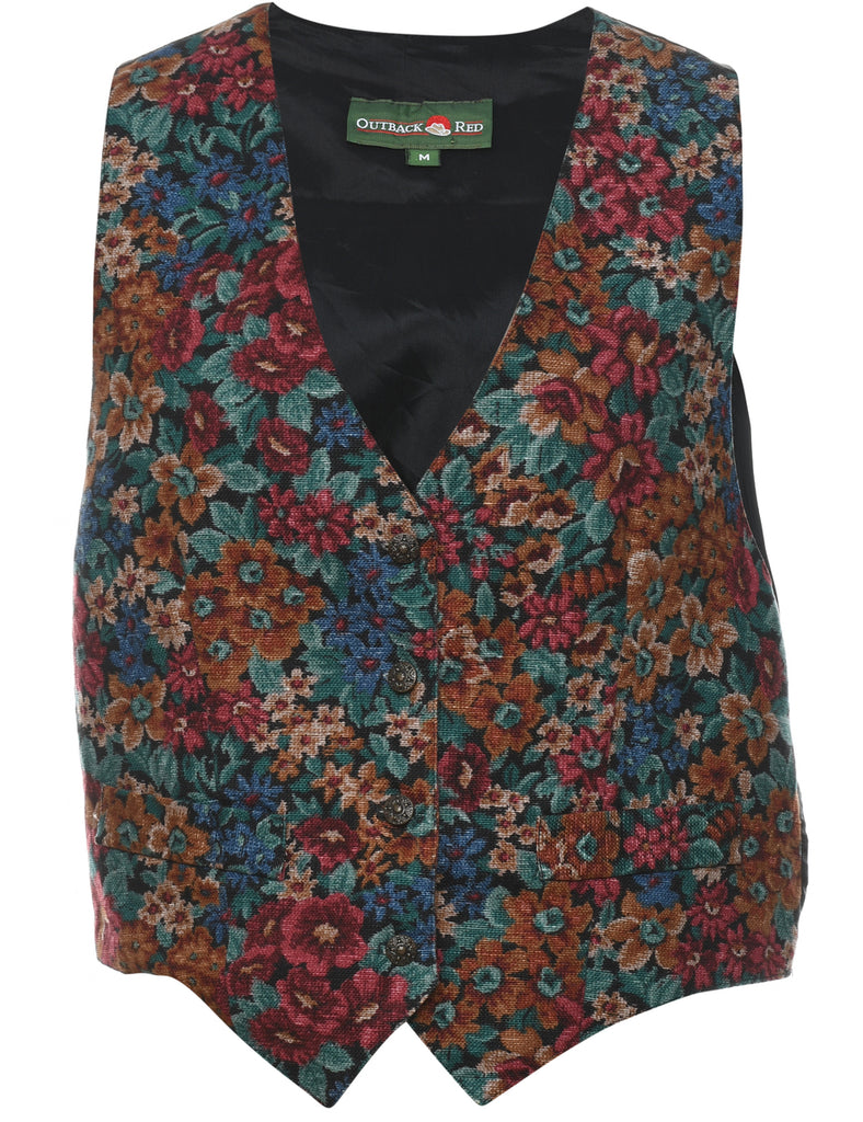 Floral Pattern Waistcoat - M