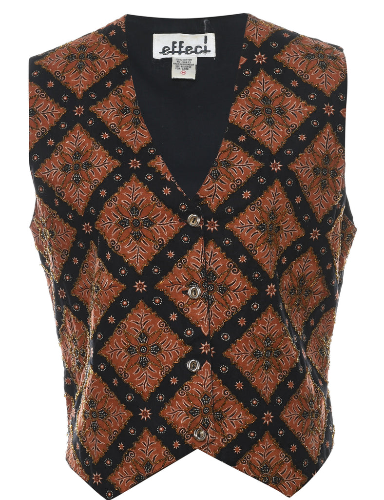 Floral Pattern Waistcoat - M