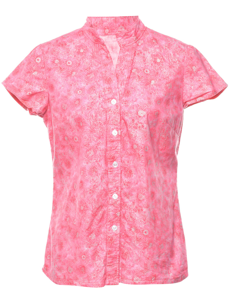 Floral Pink Blouse - M