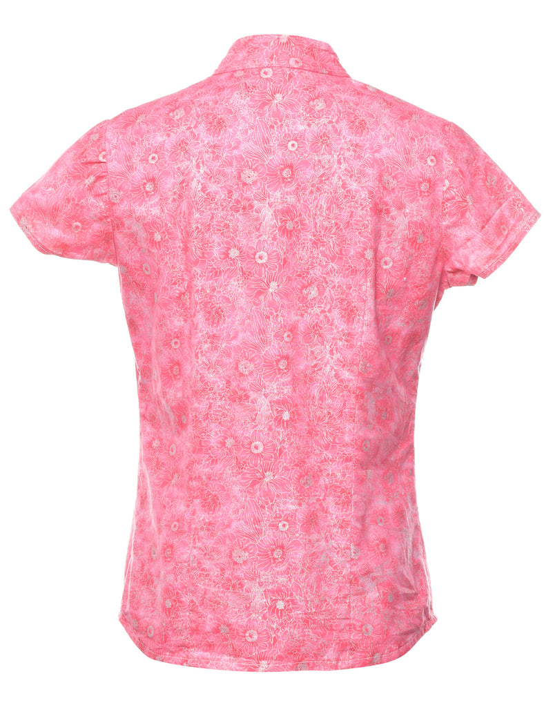 Floral Pink Blouse - M