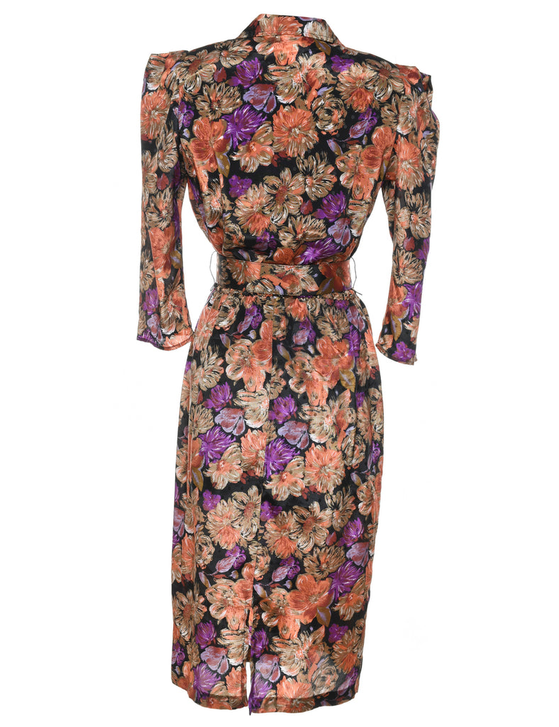 Floral Print Coat Dress - M