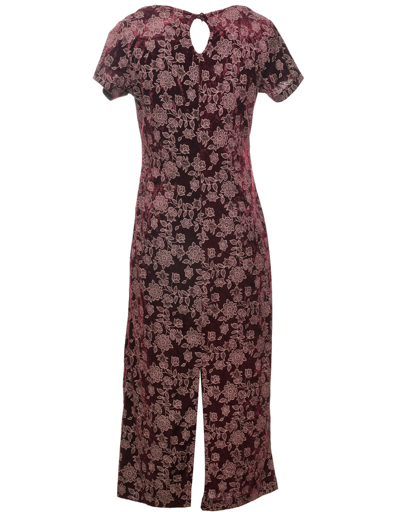 Floral Print Evening Dress - M