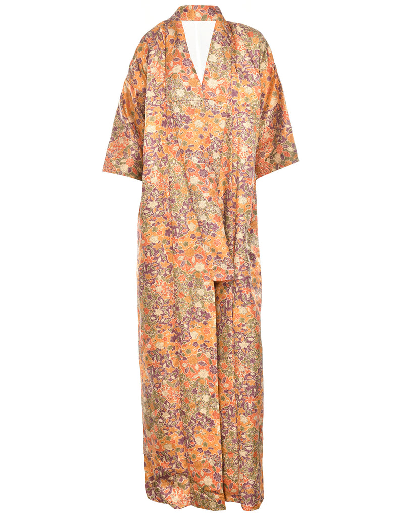 Floral Print Full Length Kimono - L