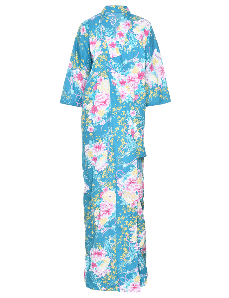 Floral Print Full Length Kimono - L