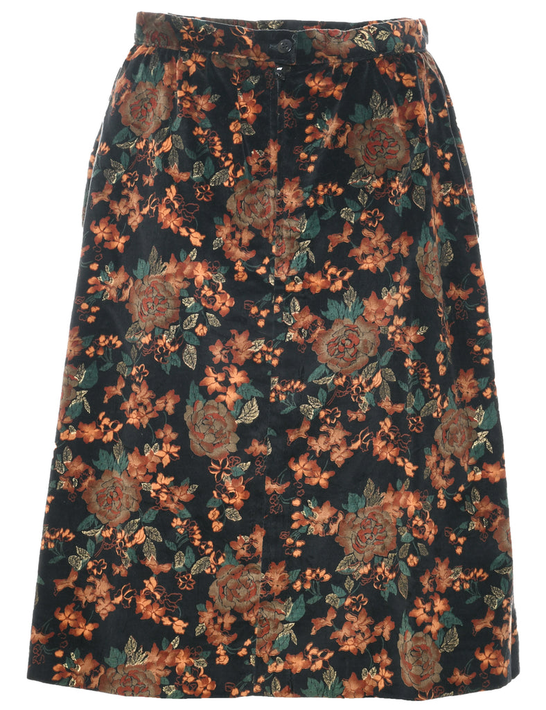 Floral Print Pencil Skirt - M