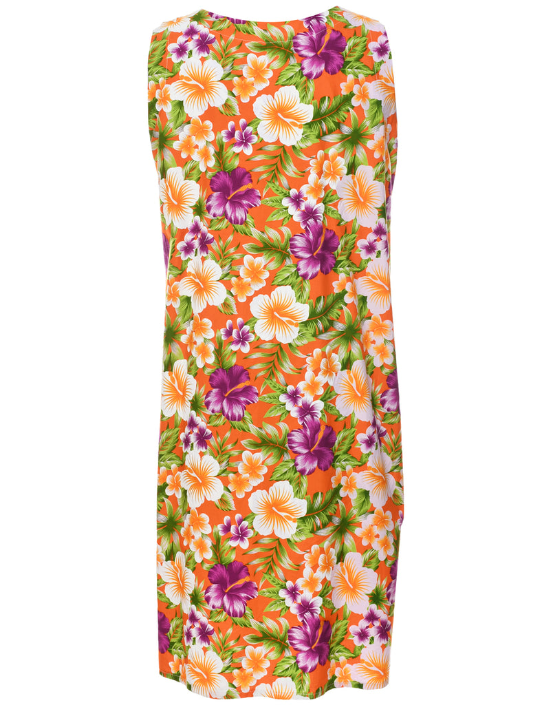 Floral Print Shift Dress - XL