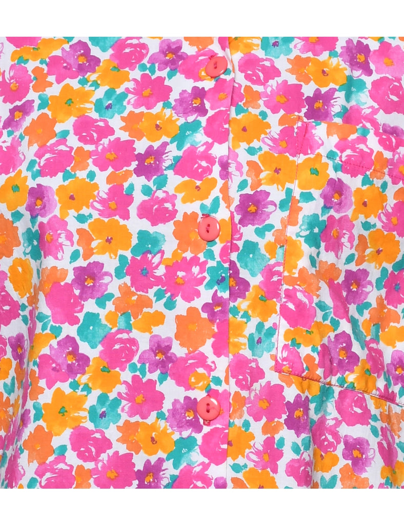 Floral Print Shirt - L