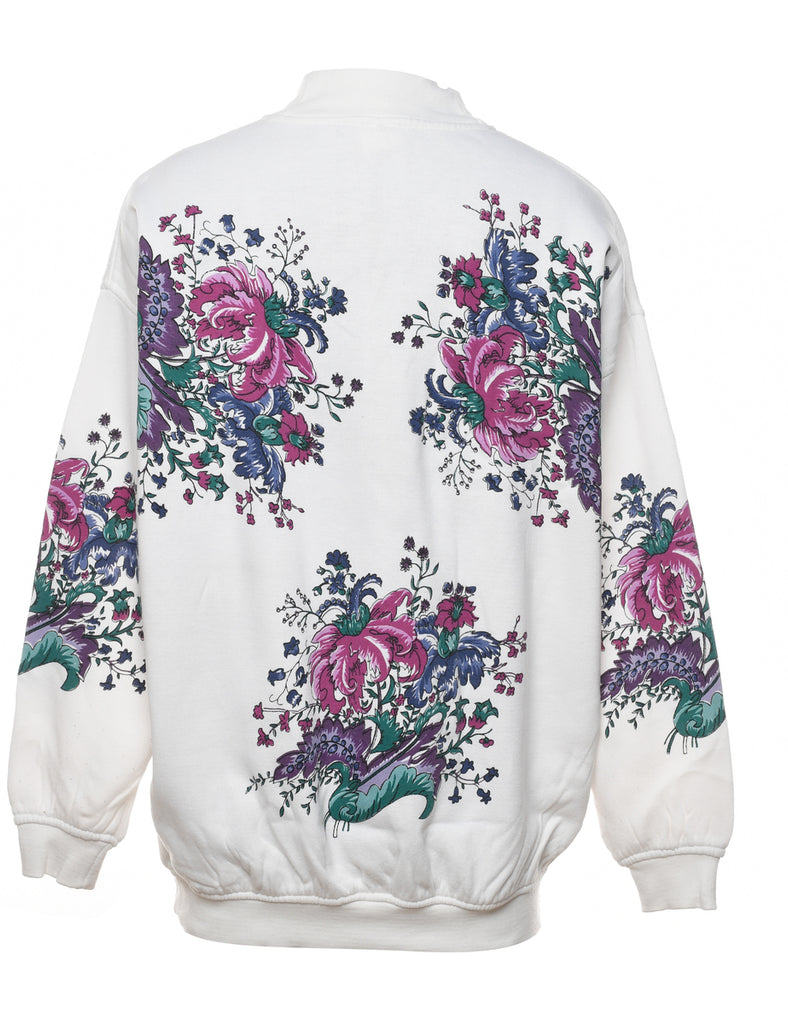 Floral Printed Multi-Colour Sweatshirt - L