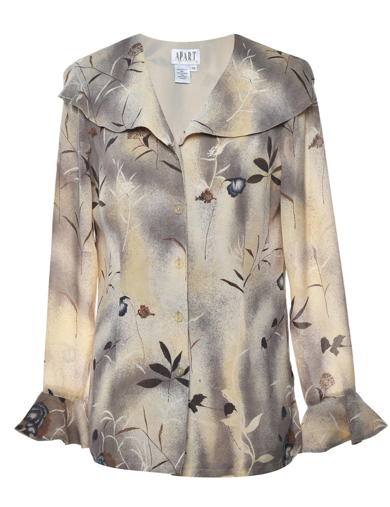 Floral Ruffled Blouse - M